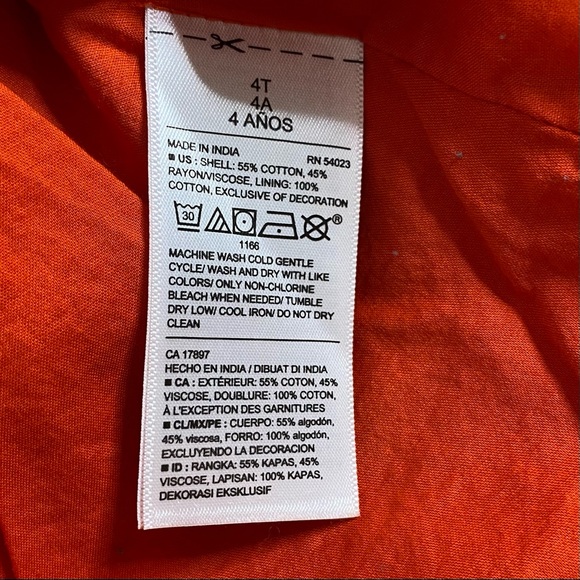 Old Navy linen tulip dress hot tamale 4t - Picture 4 of 4